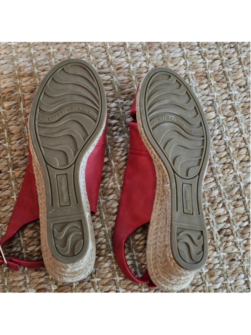 Easy Street Maureen Red Espadrille Wedge Sandals Women’s 10N Narrow NWOB - Picture 10 of 10